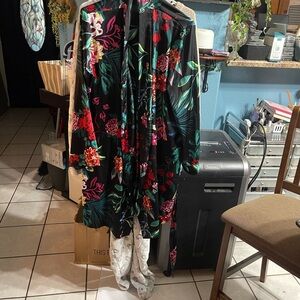 adidas Floral Black Robe
